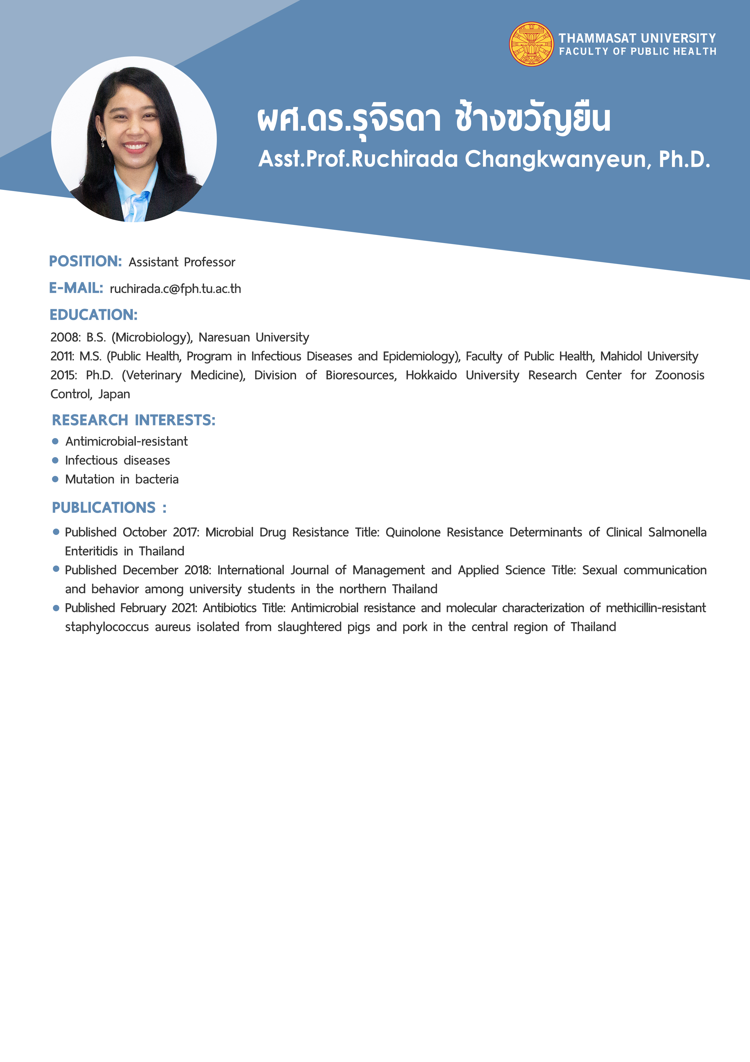 CV: Faculty of Public Health