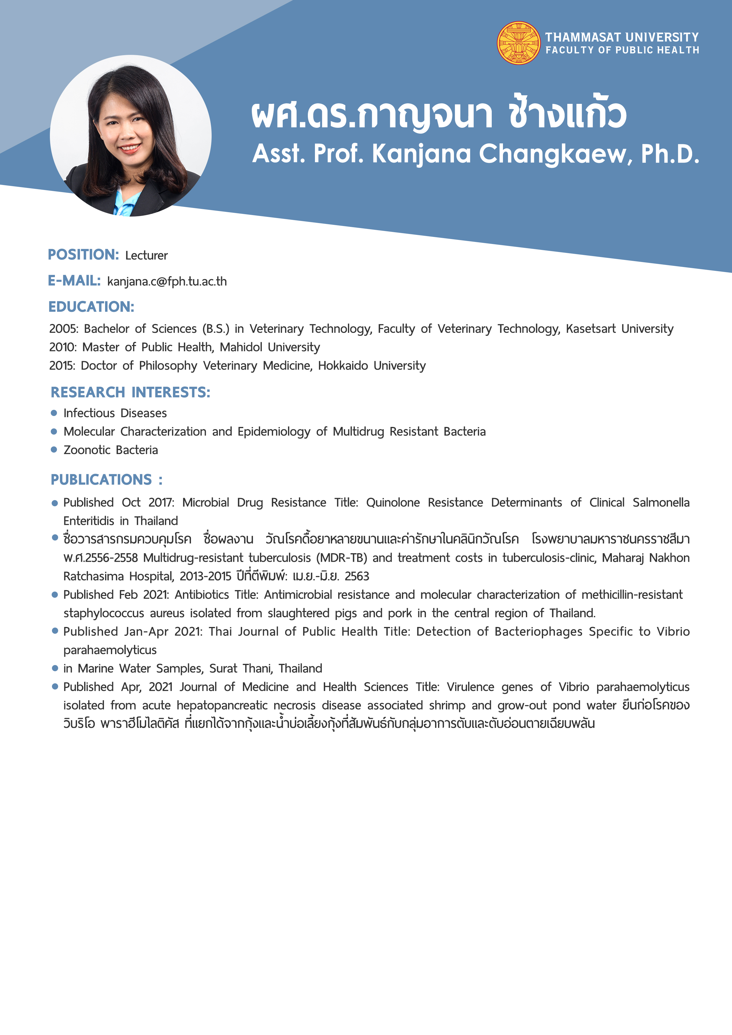 CV: Faculty of Public Health